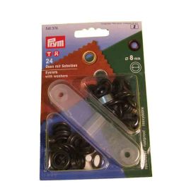 Prym Ösen 541 376 Rostfr. 8 mm VE = 24 St. Brüniert