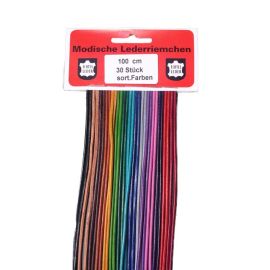 Spagetti Lederbänder, Länge 100 cm, Karte mit 30 St.